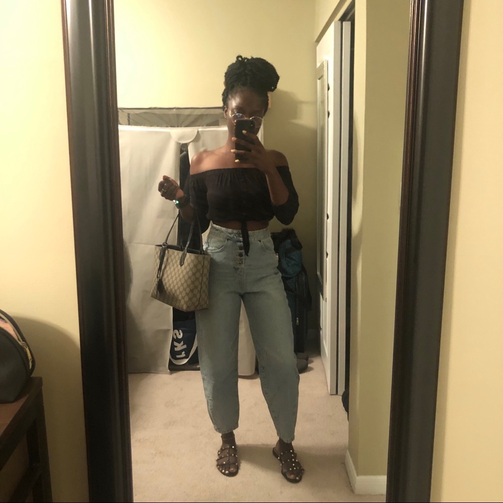 Zara High Waisted Slouchy Fit Jeans - Picture 12 of 14